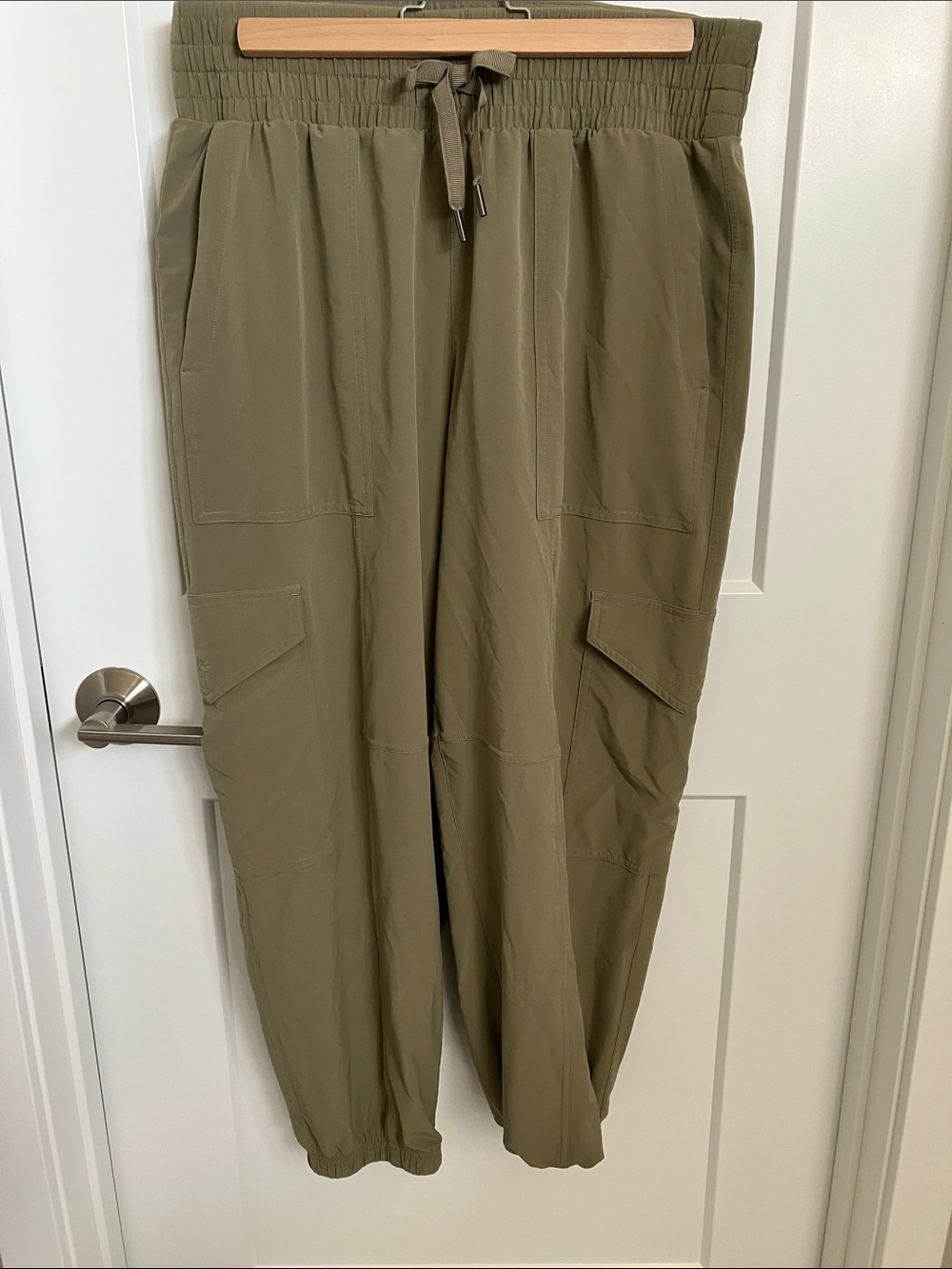 Spanx Olive Cargo Jogger Pants - Elastic Waist